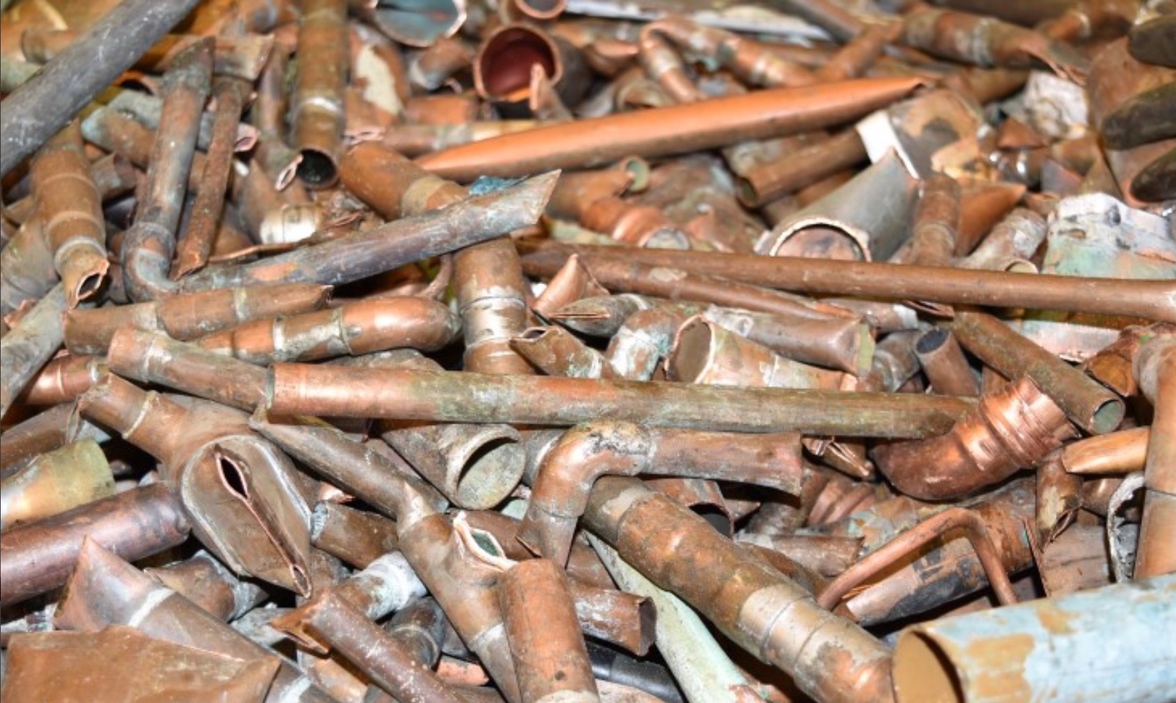 No. 2 Copper example — oxidized copper with fittings